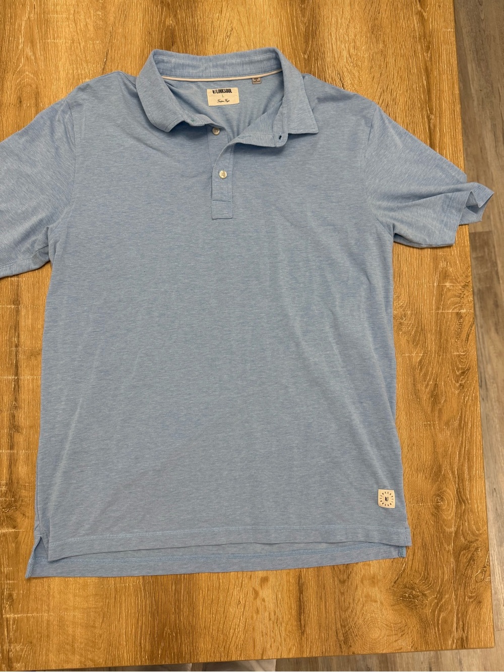 Linksoul Light Blue Men's Polo - Short Sleeve Performance Knit
